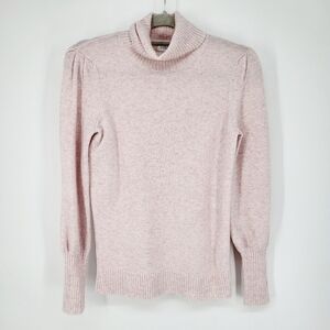J.Crew Wool Blend Knit Turtleneck Sweater Pink Long Sleeve Soft Cozy Size XS